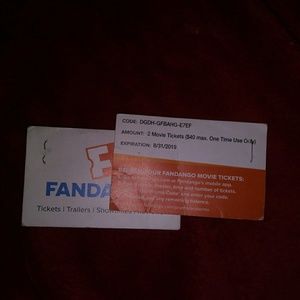 2 Fandago Movie Passes TRADE RETAIL $80